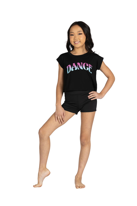 Dance Foil Tee Black front view