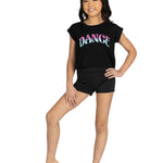 Dance Foil Tee Black front view