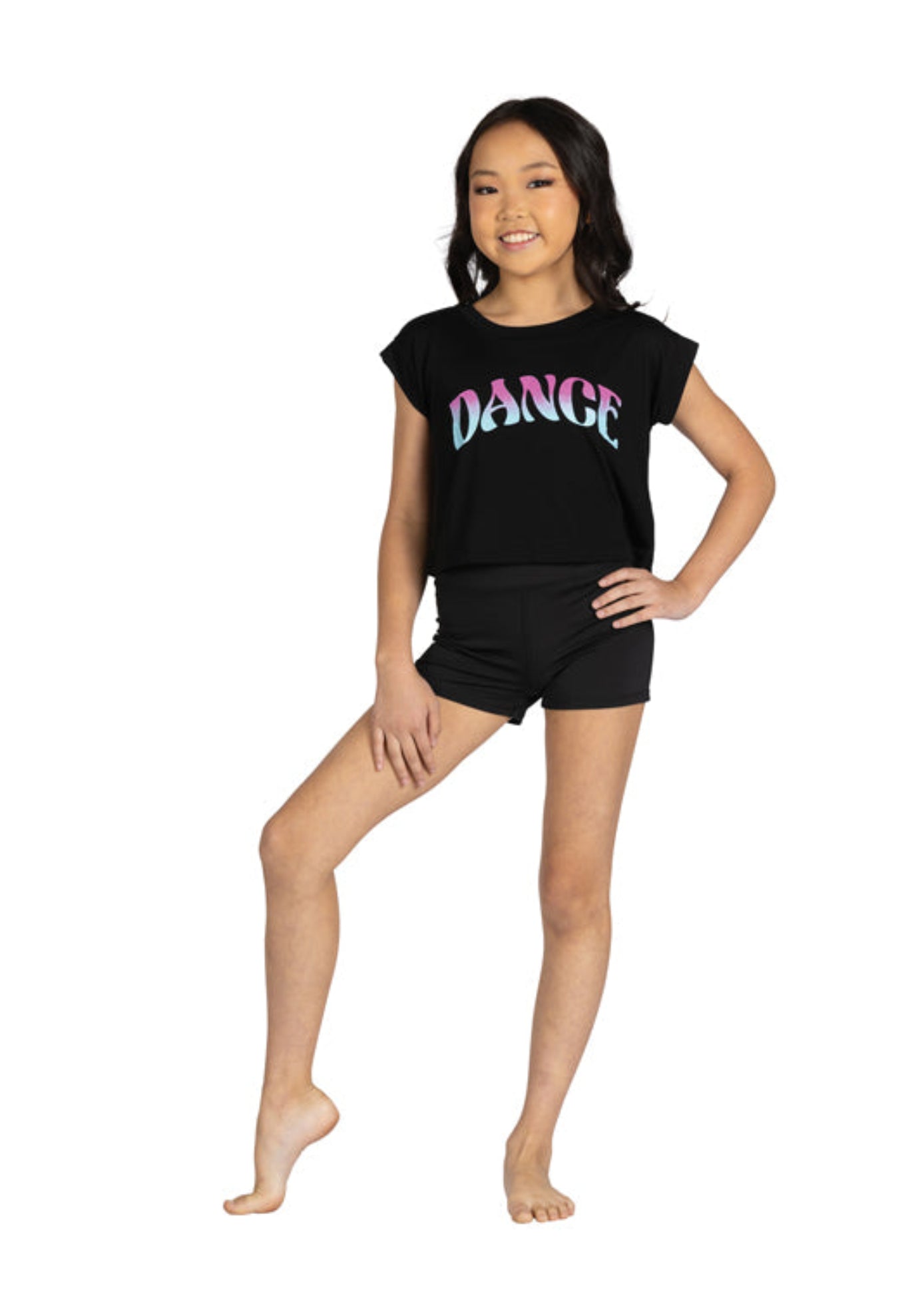 Dance Foil Tee Black front view