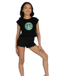 Dance Latte Tee Black front view