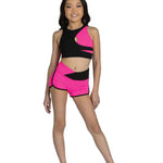 Lily Short Black/Neon Pink front view