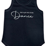 Just A Girl Tank Black front view