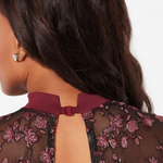 Embellish High Neck Leotard Windsor Wine Ornate Romace detail view