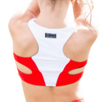 Match Point Top Red Alert/White back view