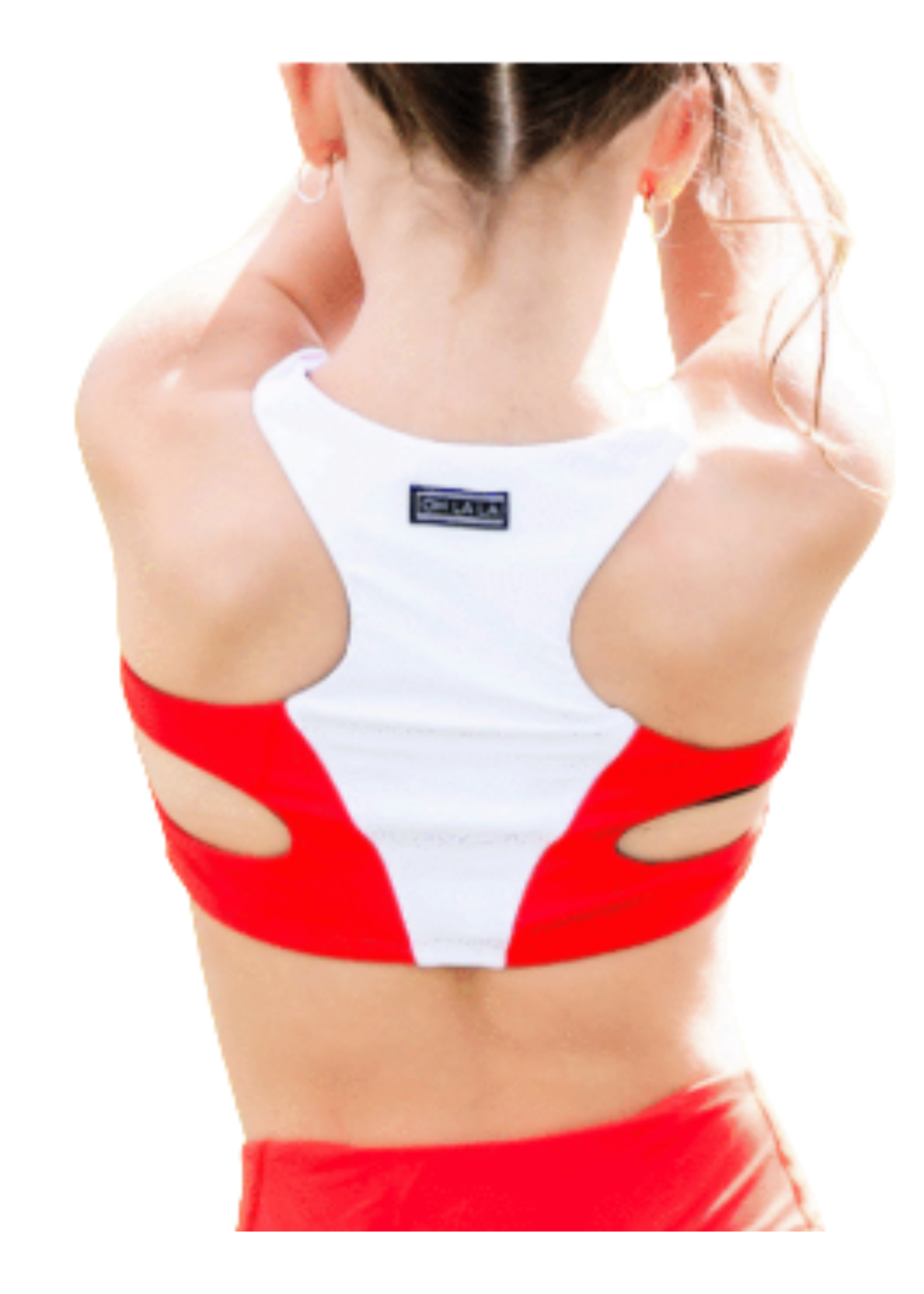 Match Point Top Red Alert/White back view