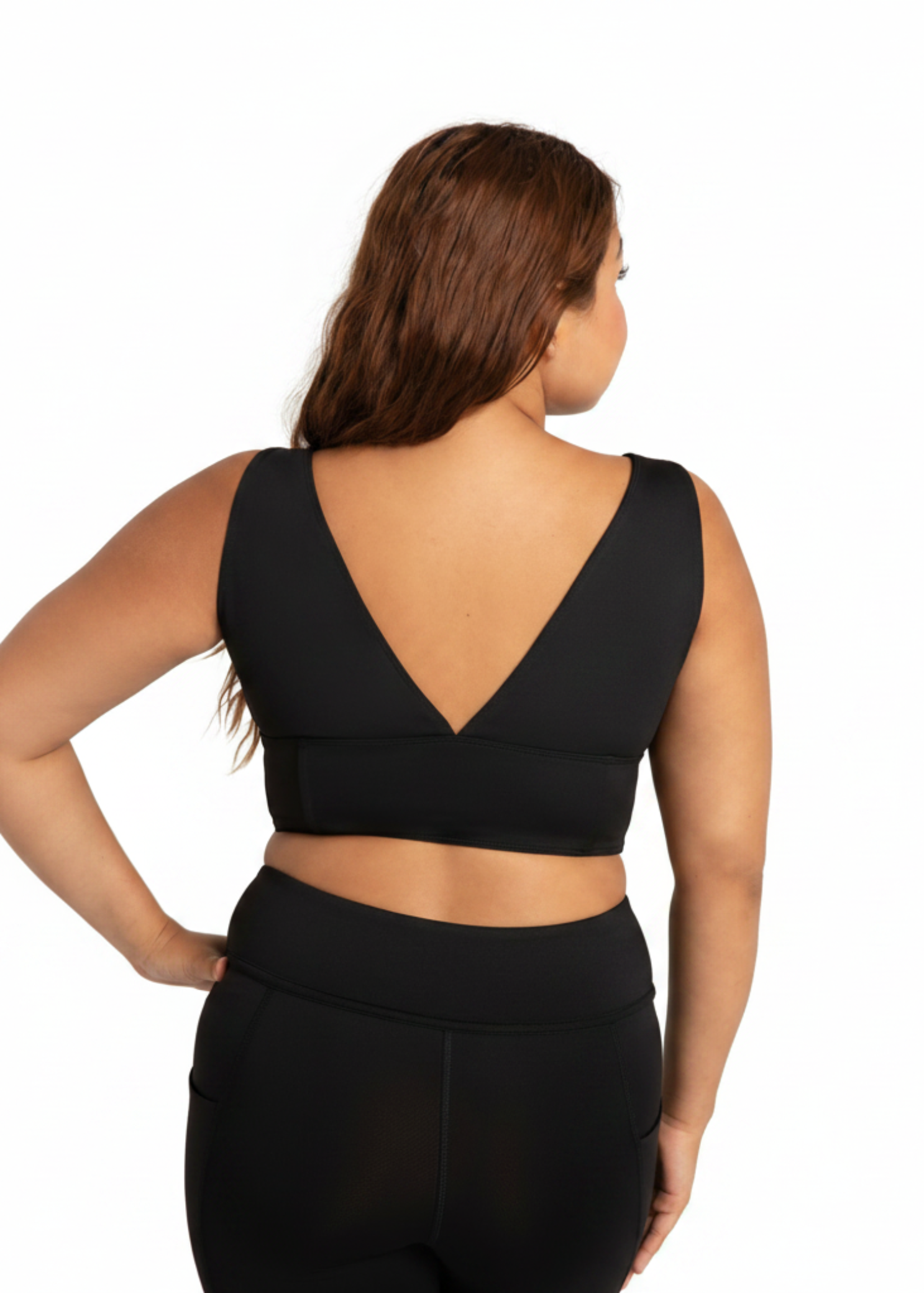 Goddess Sculpt Bra Tank Black back view