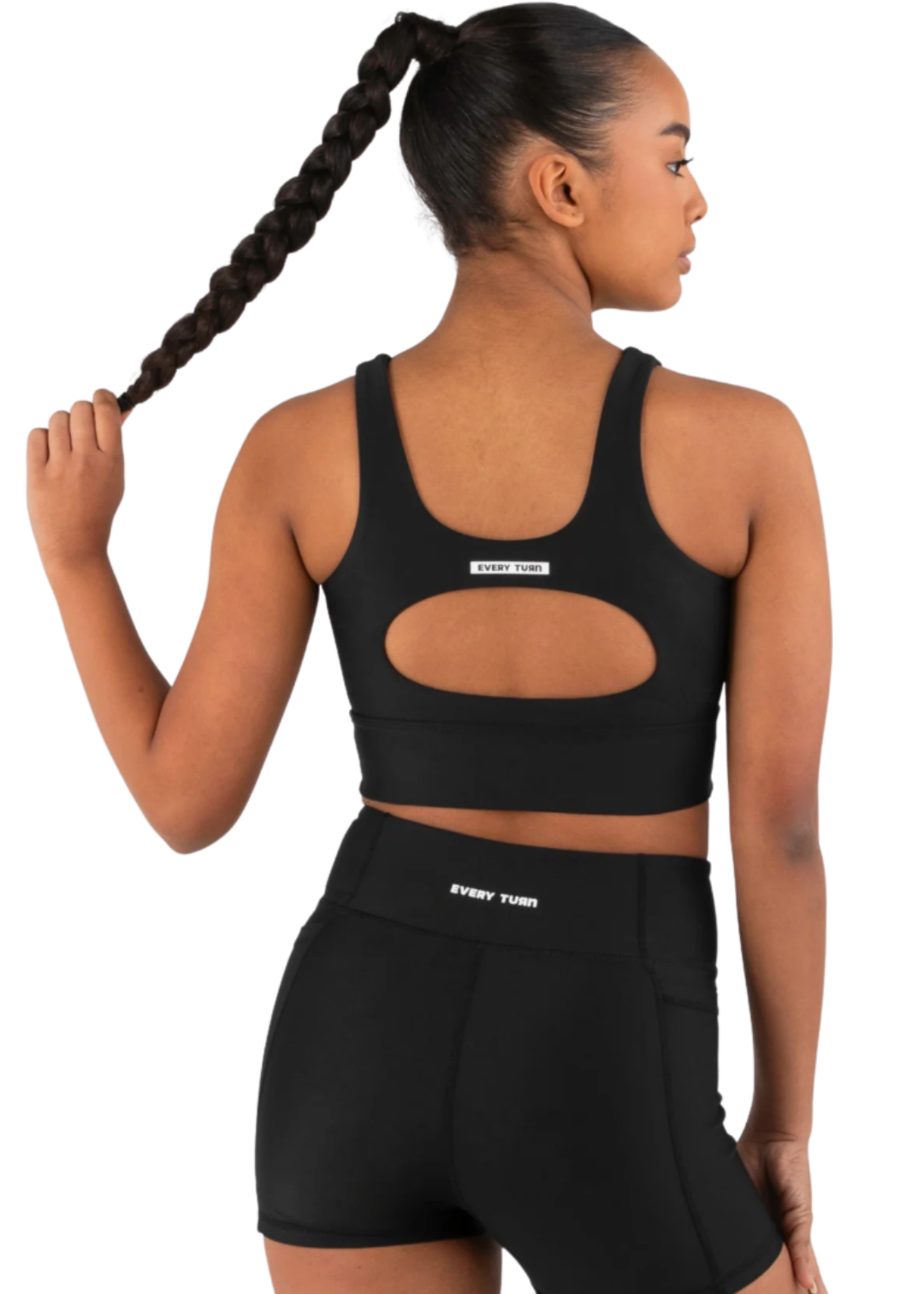 Glo Crop Top Black back view