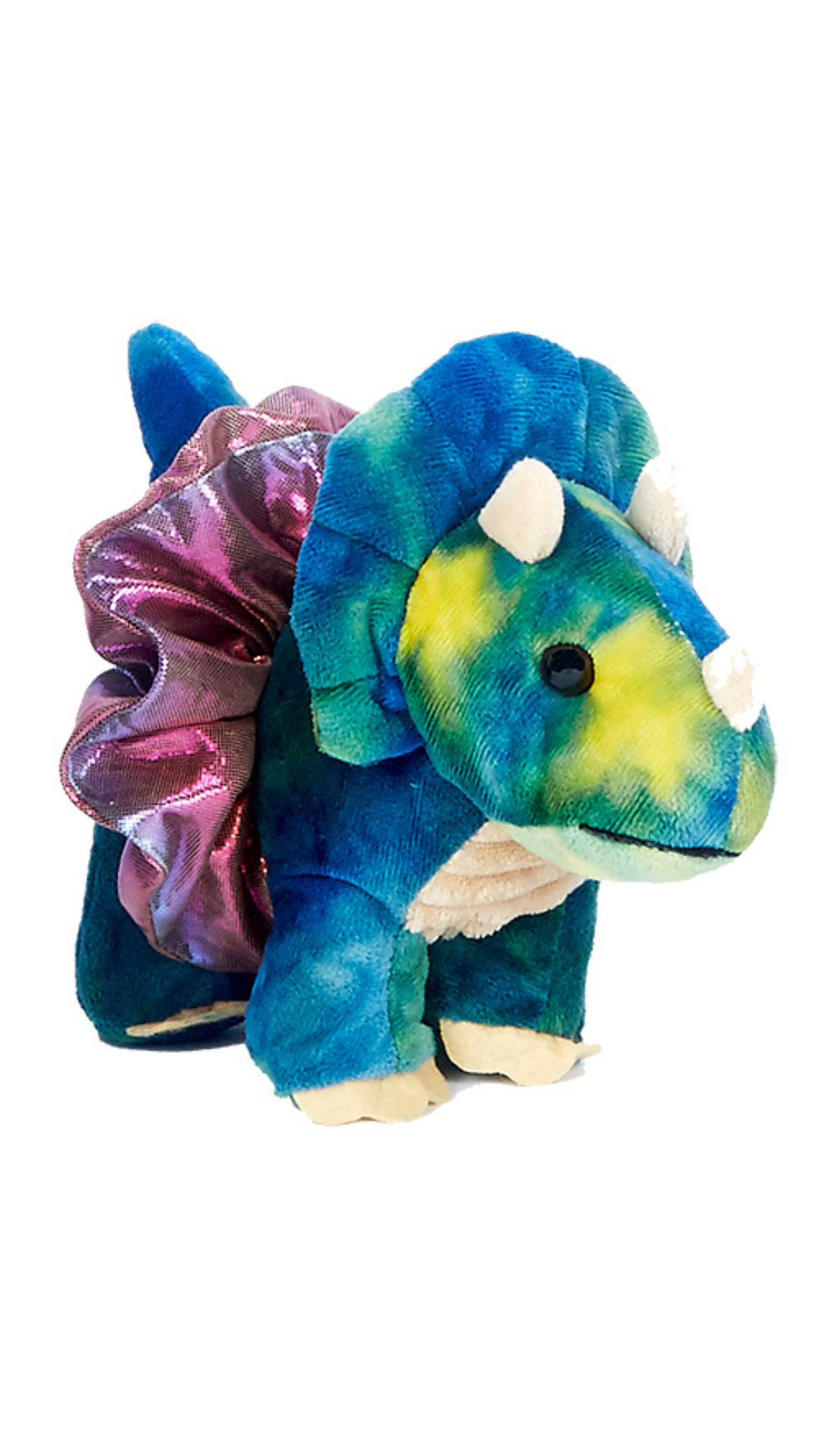 9-inch plush triceratops with soft fabric and colorful tutu twister