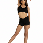 Criss Cross Top & V-Cation Short Black front view