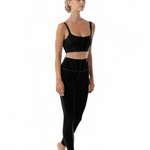 Lacey Camisole Crop Top Black front view