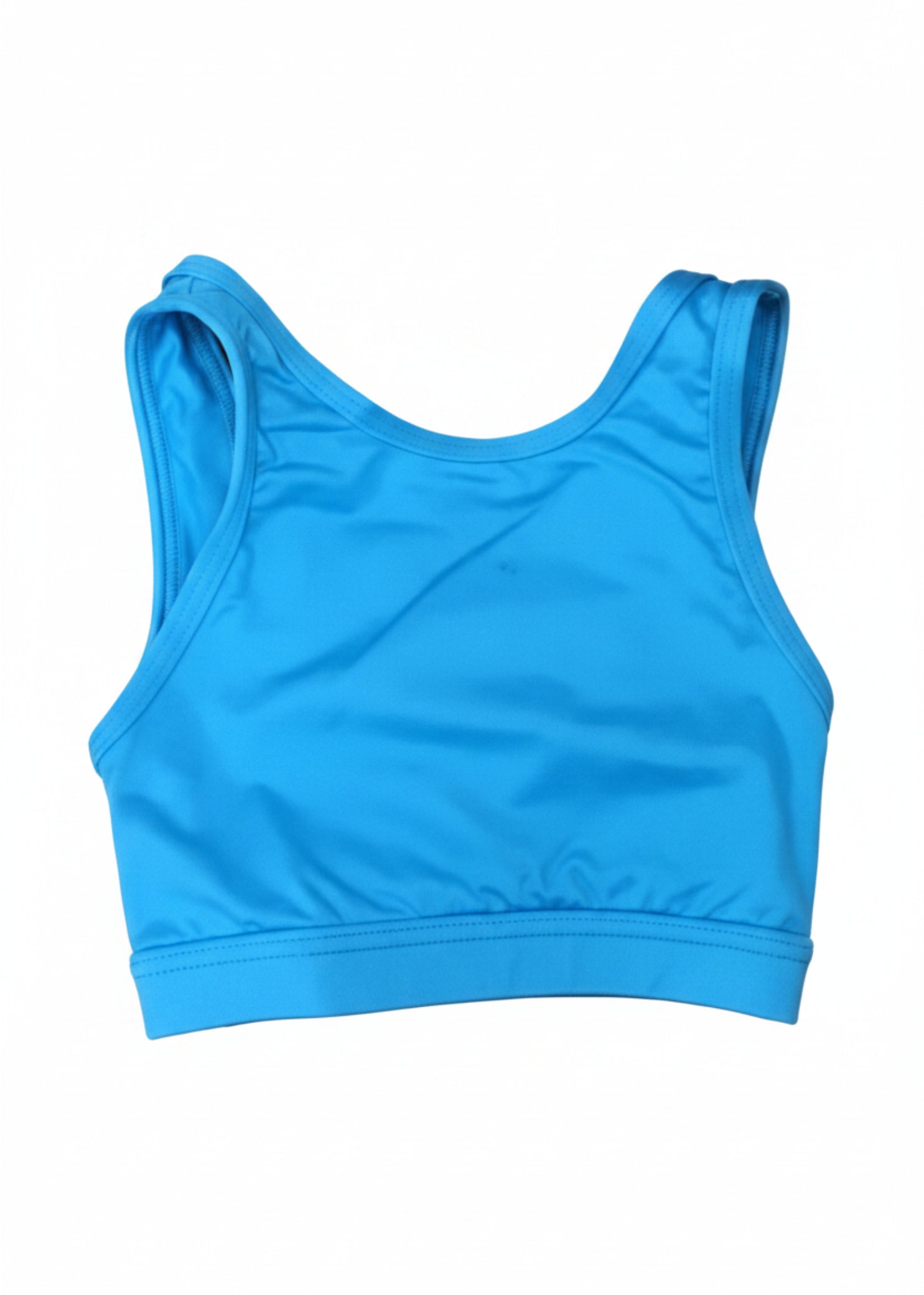 High Neck Bra Top Turquoise front view