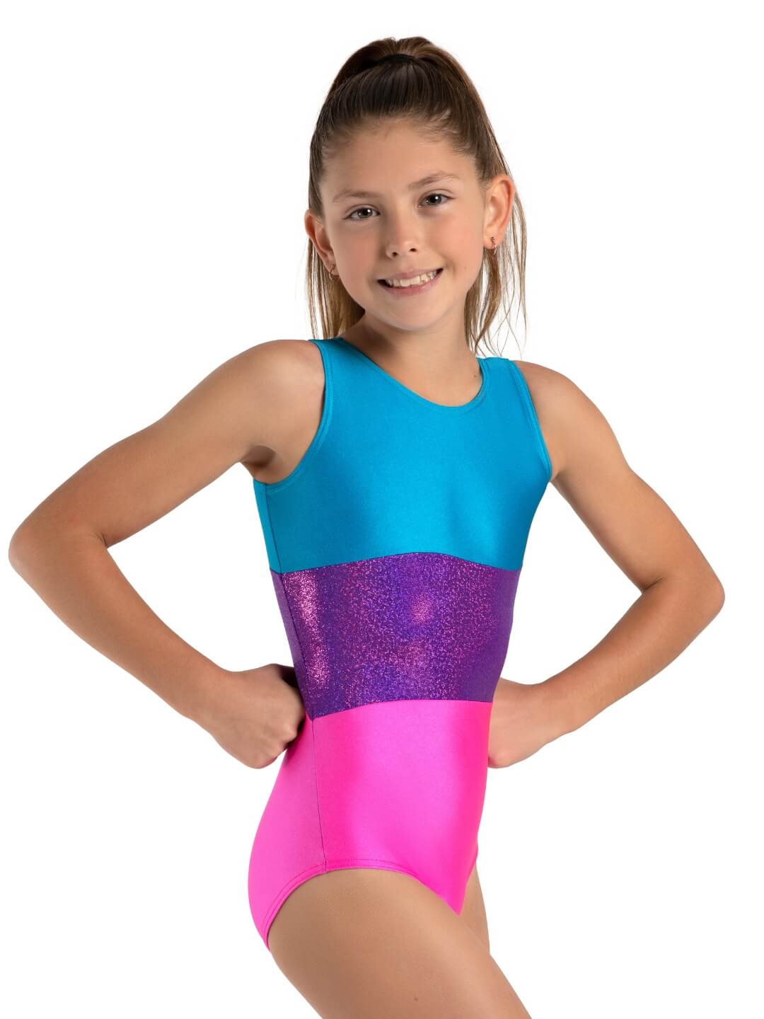 3 Panel Tank Leotard Multicolor front view