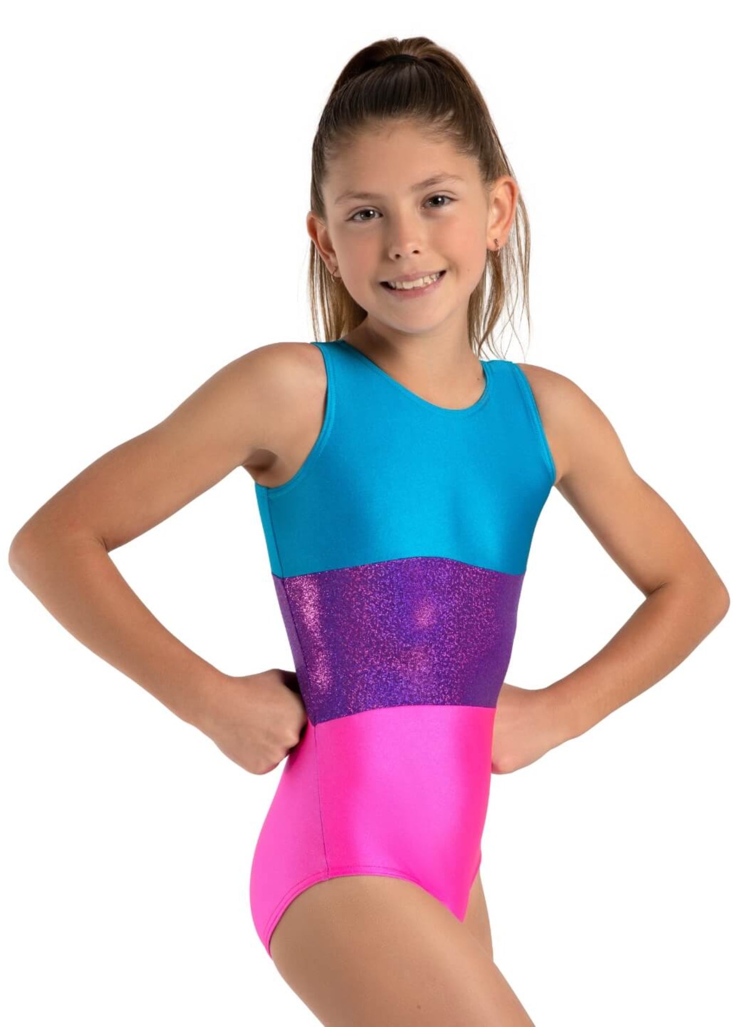 3 Panel Tank Leotard Multicolor front view