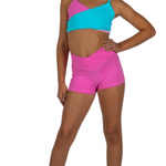 Slice & Dice Top Cotton Candy & V-Cation Short Pink Pop front view