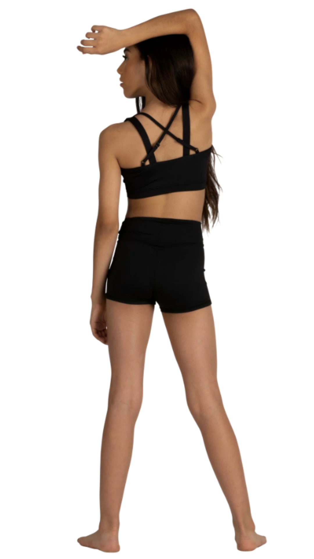 Criss Cross Top Black back view