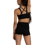 Criss Cross Top Black back view