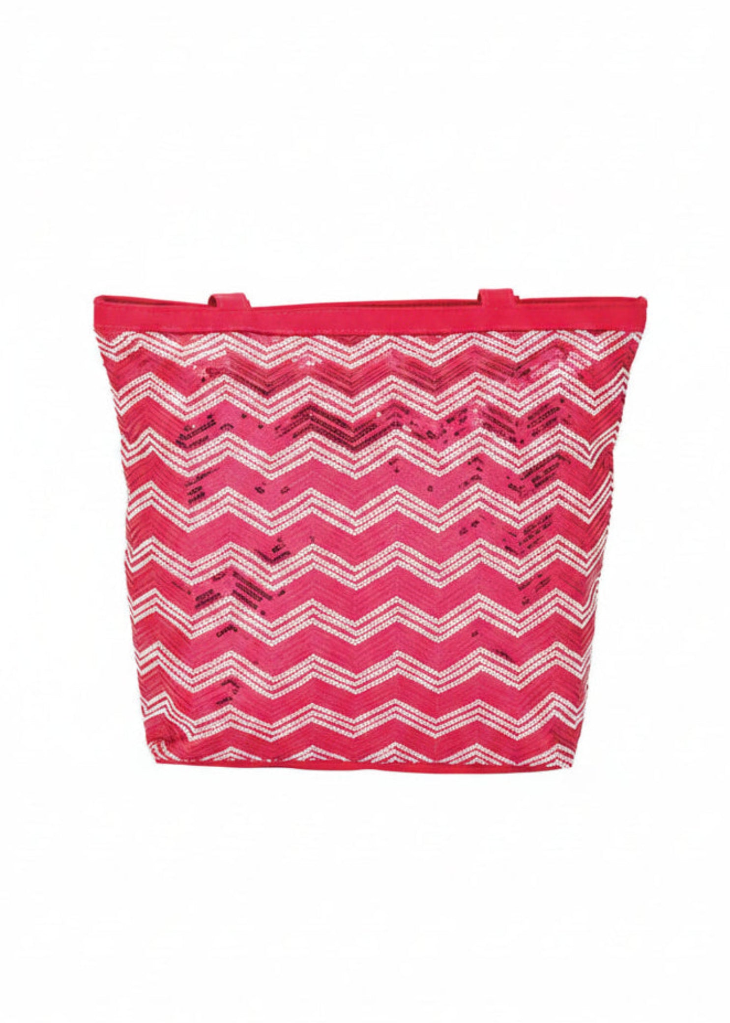Chevron Tote Fuchsia front view