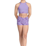 High Neck Crop Top Lilac front view