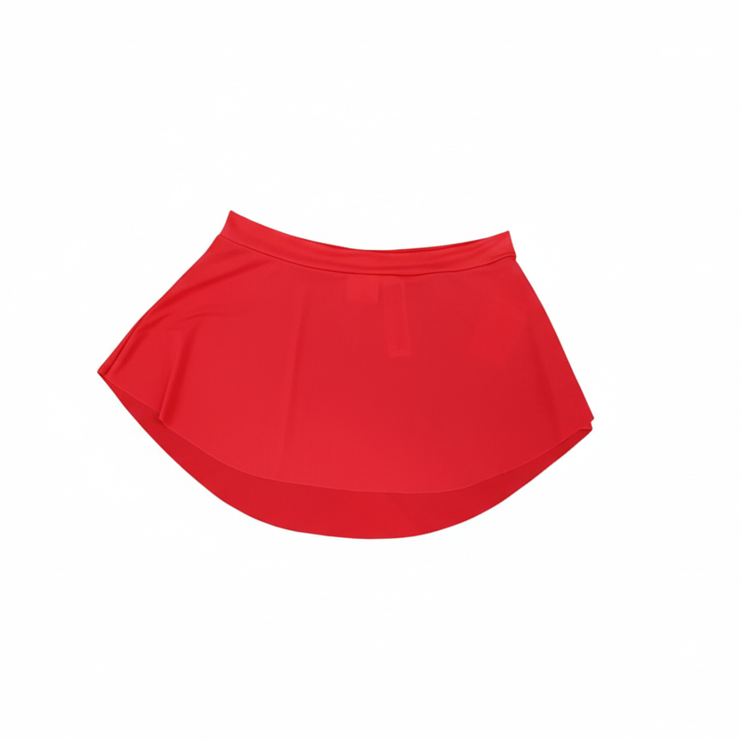 Curved Pull On Skirt Scarlet front view