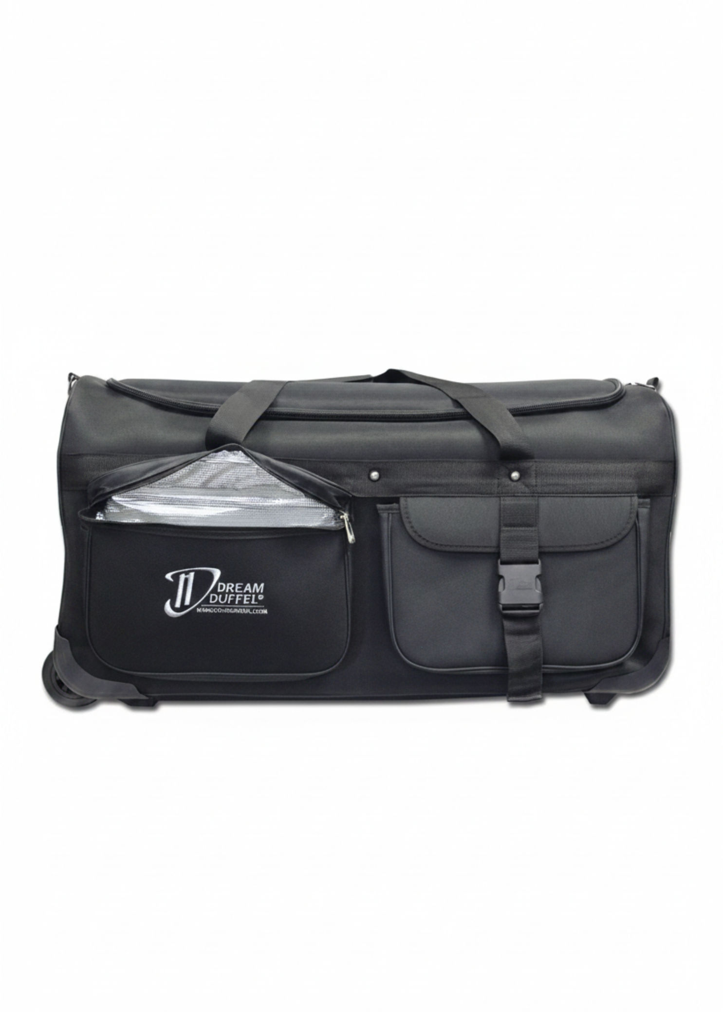 Dream Duffel Black front pocket view