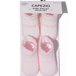 Baby Ballet Sock Pink White front view