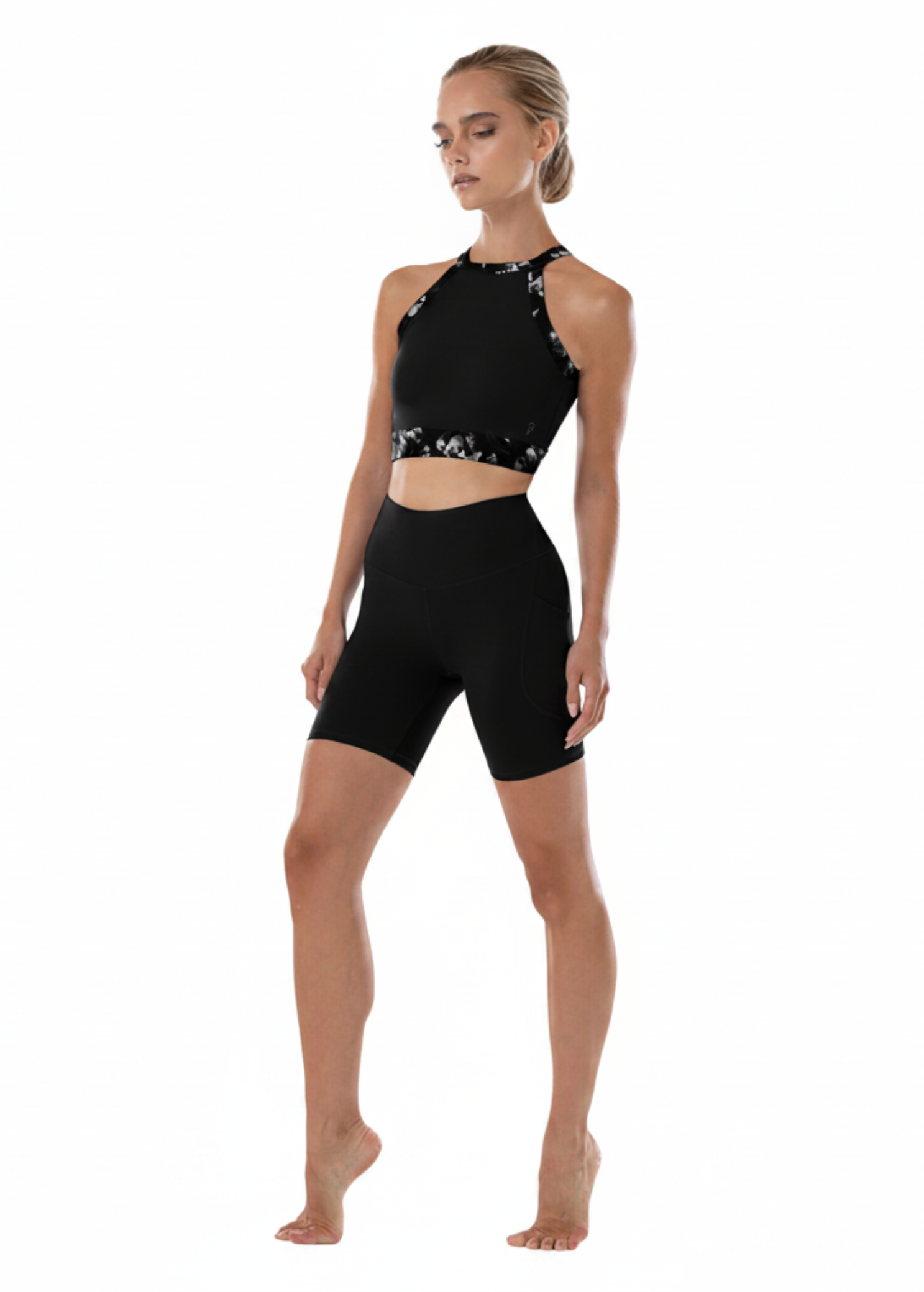 Malia High Waist Short Black front view