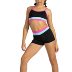 Triple Threat Top & Short Midnight Glam front view