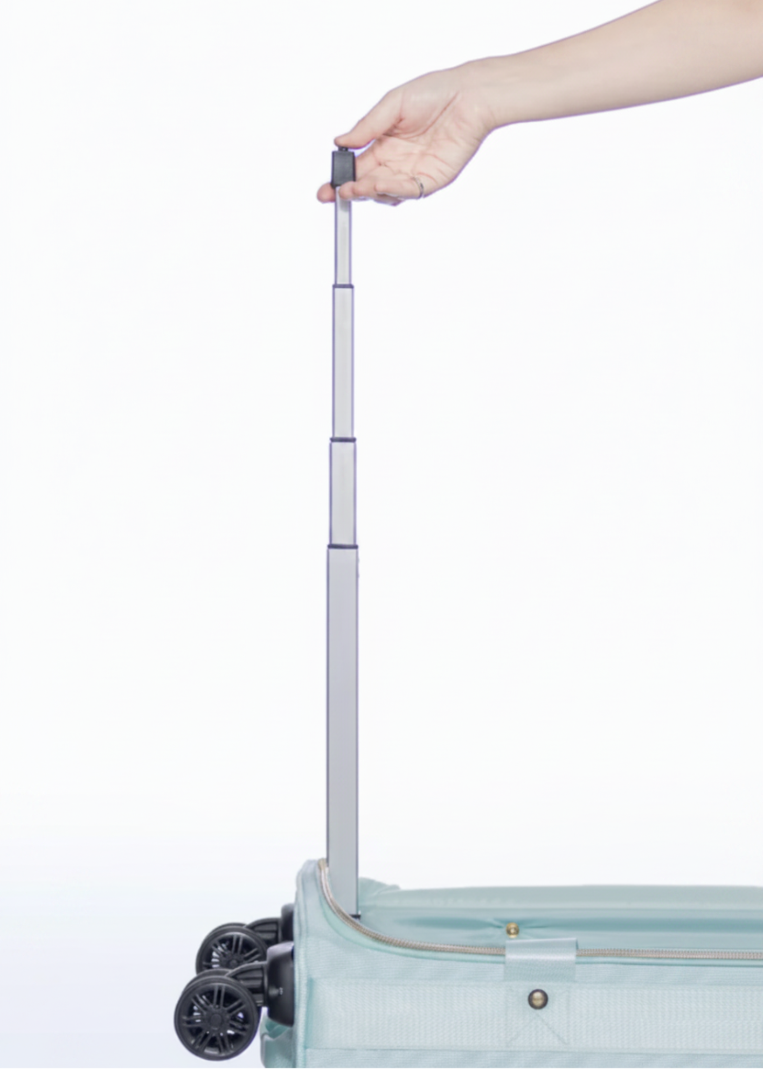 Medium Duffel with Built In Rack fully extended rack view