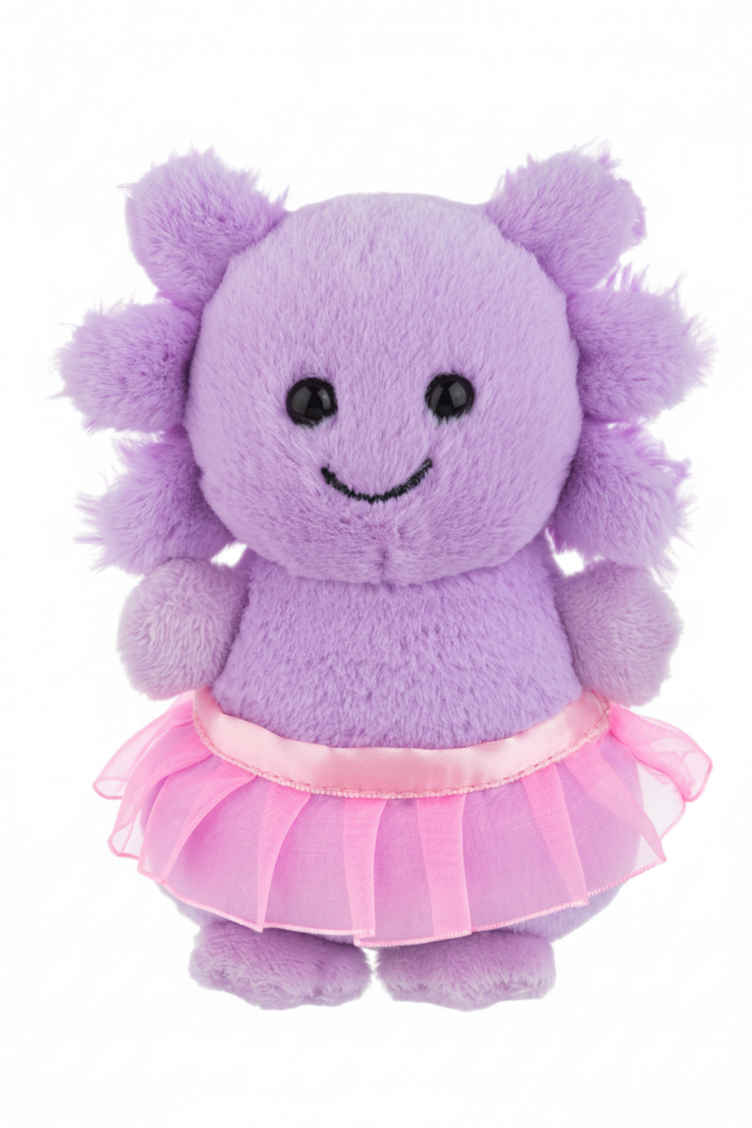 5" Axolotl Ballerina Purple front view