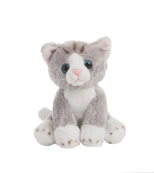 5" Heritage Mini Cat Gray White front view