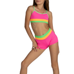 Triple Threat Top & Short Neon Dream front view