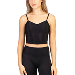 Balletcore Ribbed Waistband Bike Short Black front view