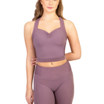 Balletcore Ribbed Waistband Bike Short Purple front view