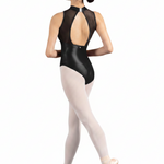 Mock Neck Tank Leotard Black back view