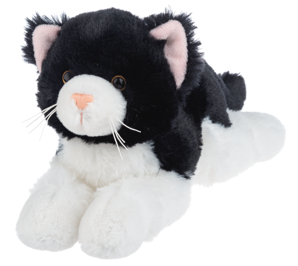 8" Nuzzles Cat Black front view