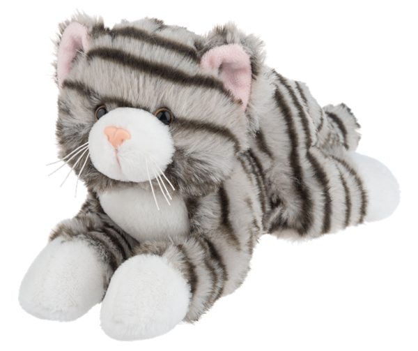 8" Nuzzles Cat Gray front view