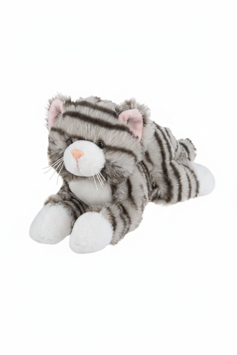 8" Nuzzles Cat Gray front view