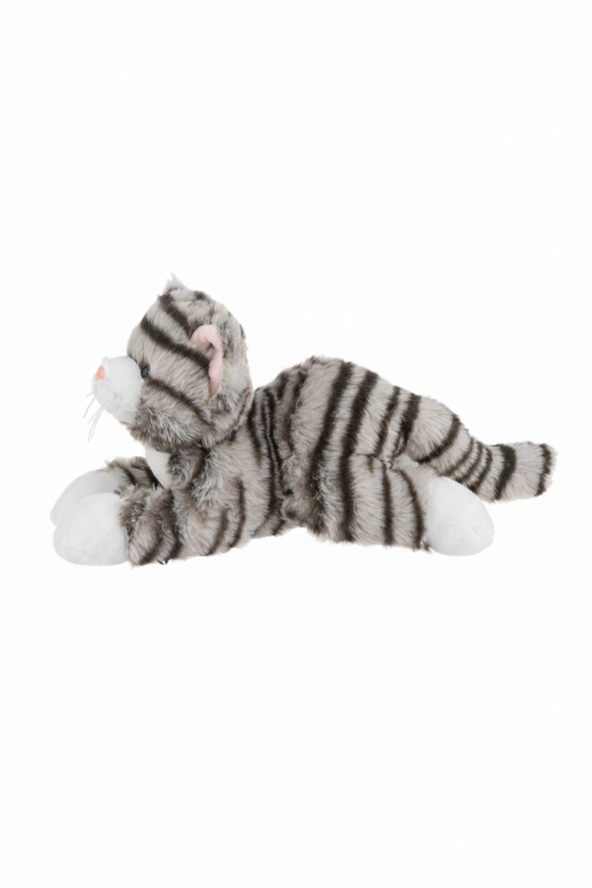 8" Nuzzles Cat Gray side view