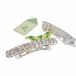 AB Crystal Hair Barrette Pair side and bottom view