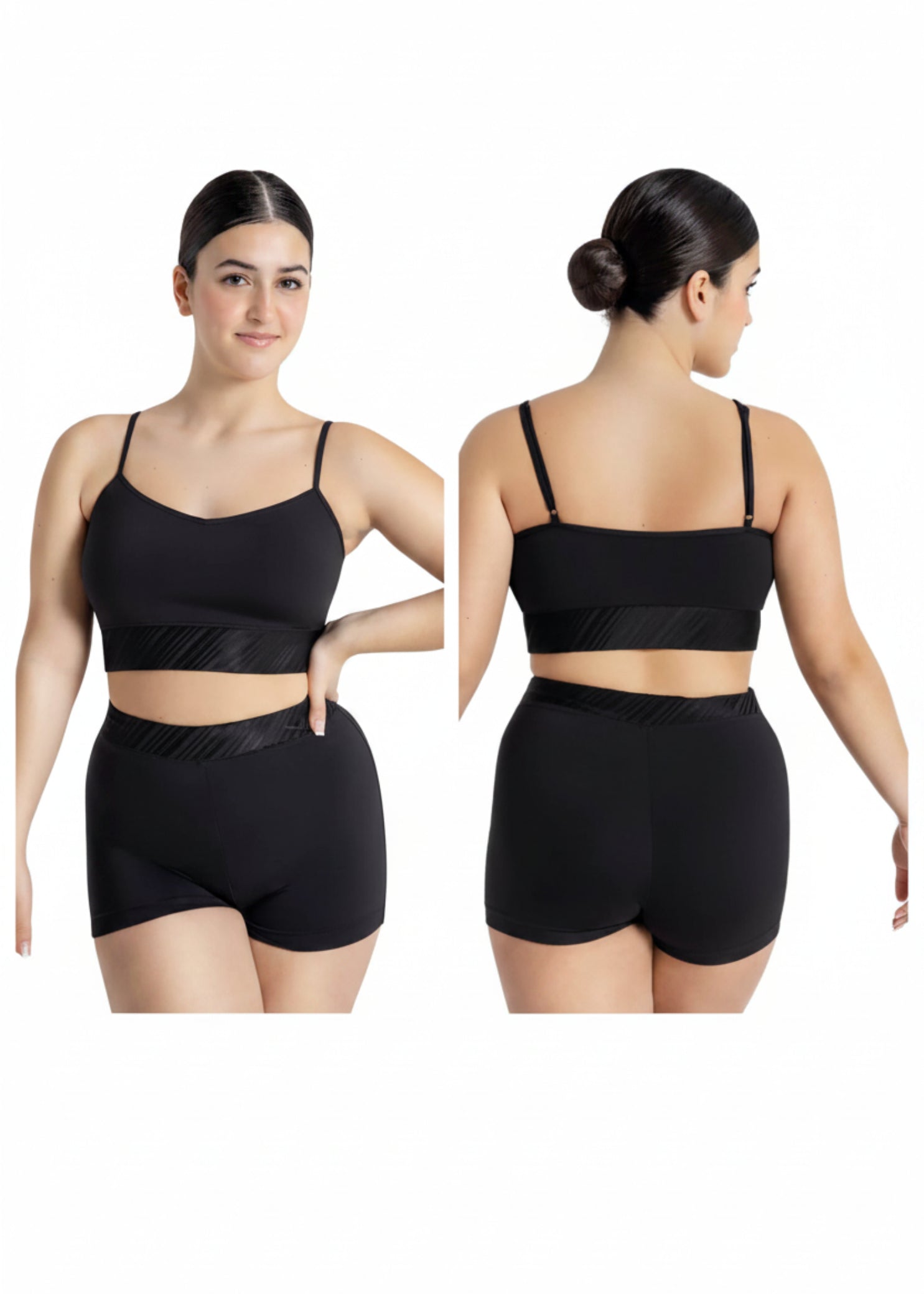 Toronto Bra Top Black front and back view