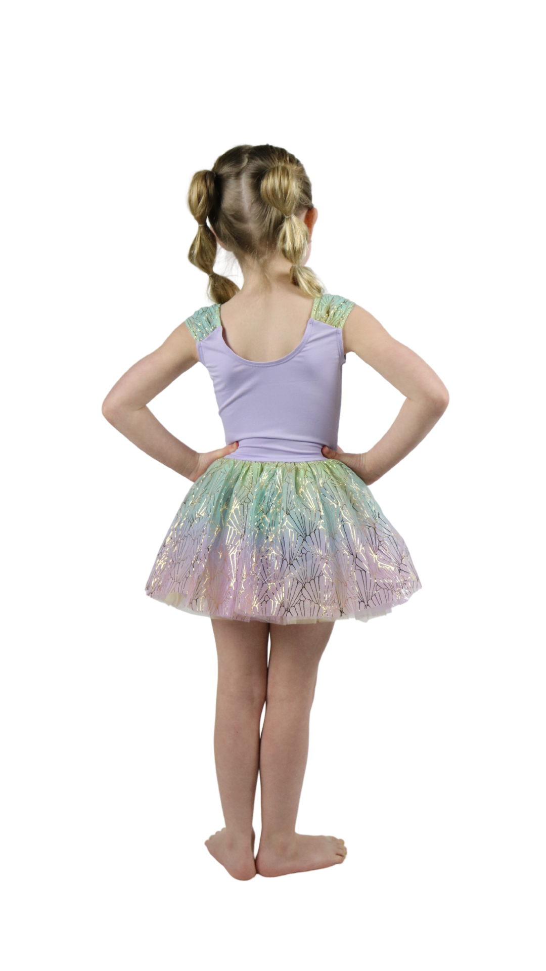 Ariel Cap Sleeve Tutu Dress Lavender back view