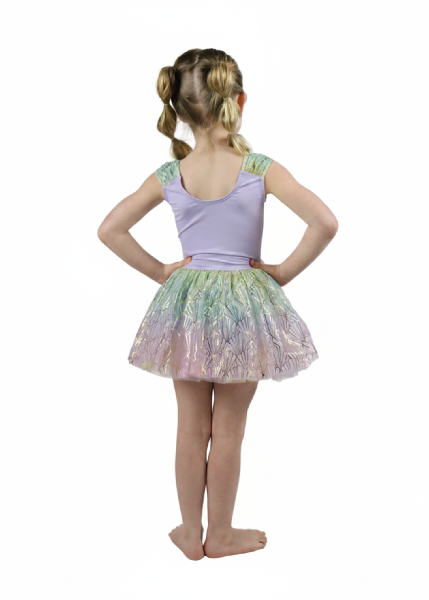 Ariel Cap Sleeve Tutu Dress Lavender back view