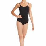 Adjustable Strap Cami Leotard Black front view