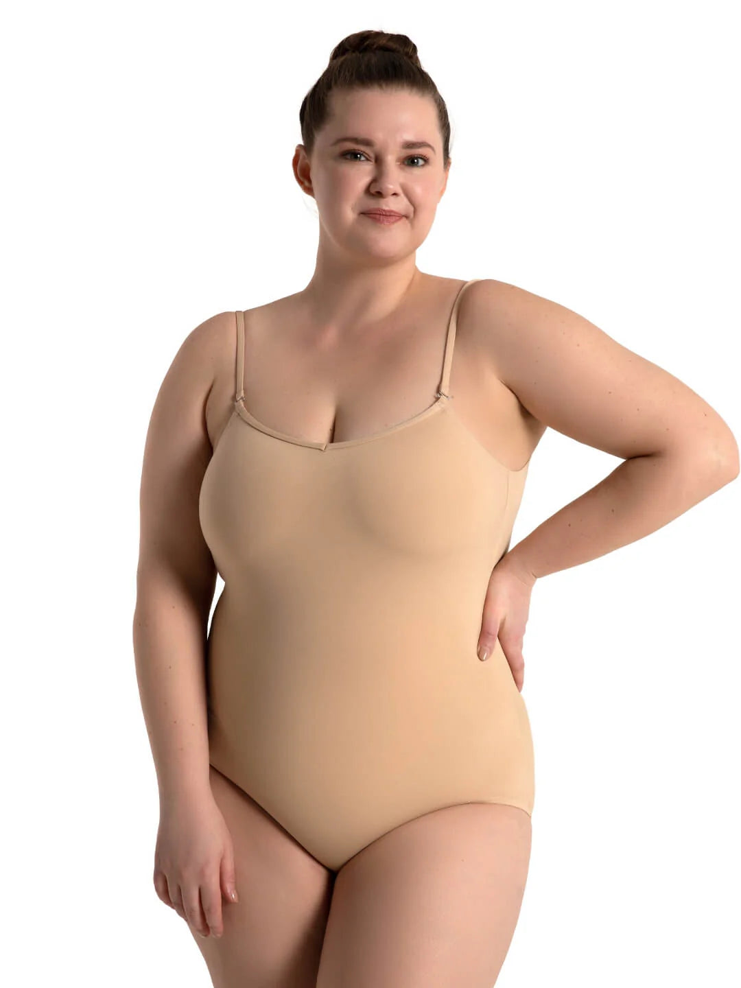Adjustable Strap Cami Leotard Nude front view