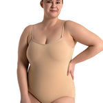 Adjustable Strap Cami Leotard Nude front view
