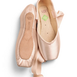 RP Collection Akoya Pointe Shoe in Pink, outsole view showing sole construction and platform edge