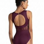 Amara Lace High Neck Merlot back view