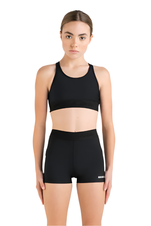 Base Crop Top Black front view
