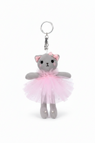 Ballerina Kitty Bag Tag Gray front view