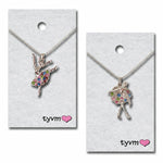 Thank You Very Much Ballerina Necklace in Multi, packaging front view showing necklace on retail card